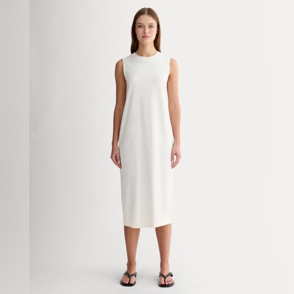 Everlane The Weekend Organic Cotton Tank Dress Canvas White Cream - Picture 1 of 8